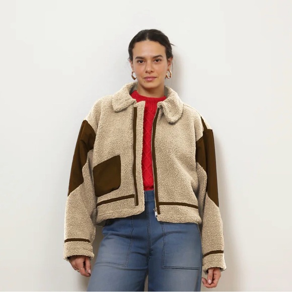 Loup Jackets & Blazers - NEW VANESSA SHEARLING BOMBER JACKET - IVORY